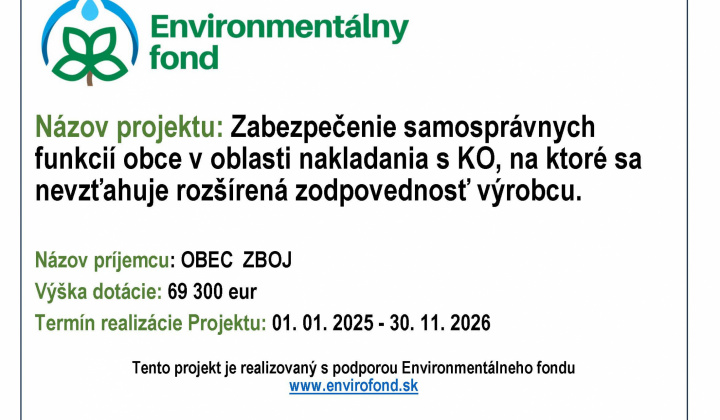 Financovanie Zabezpečenie samosprávnych funkcií obce v oblasti nakladania s KO, na ktoré sa nevzťahuje rozšírená zodpovednosť výrobcu.
